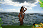 Suelyn posing in the ocean